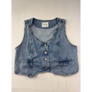 Denim Vest Womens Large Medium Western Cowgirl Rodeo Ranch Lucky Brand